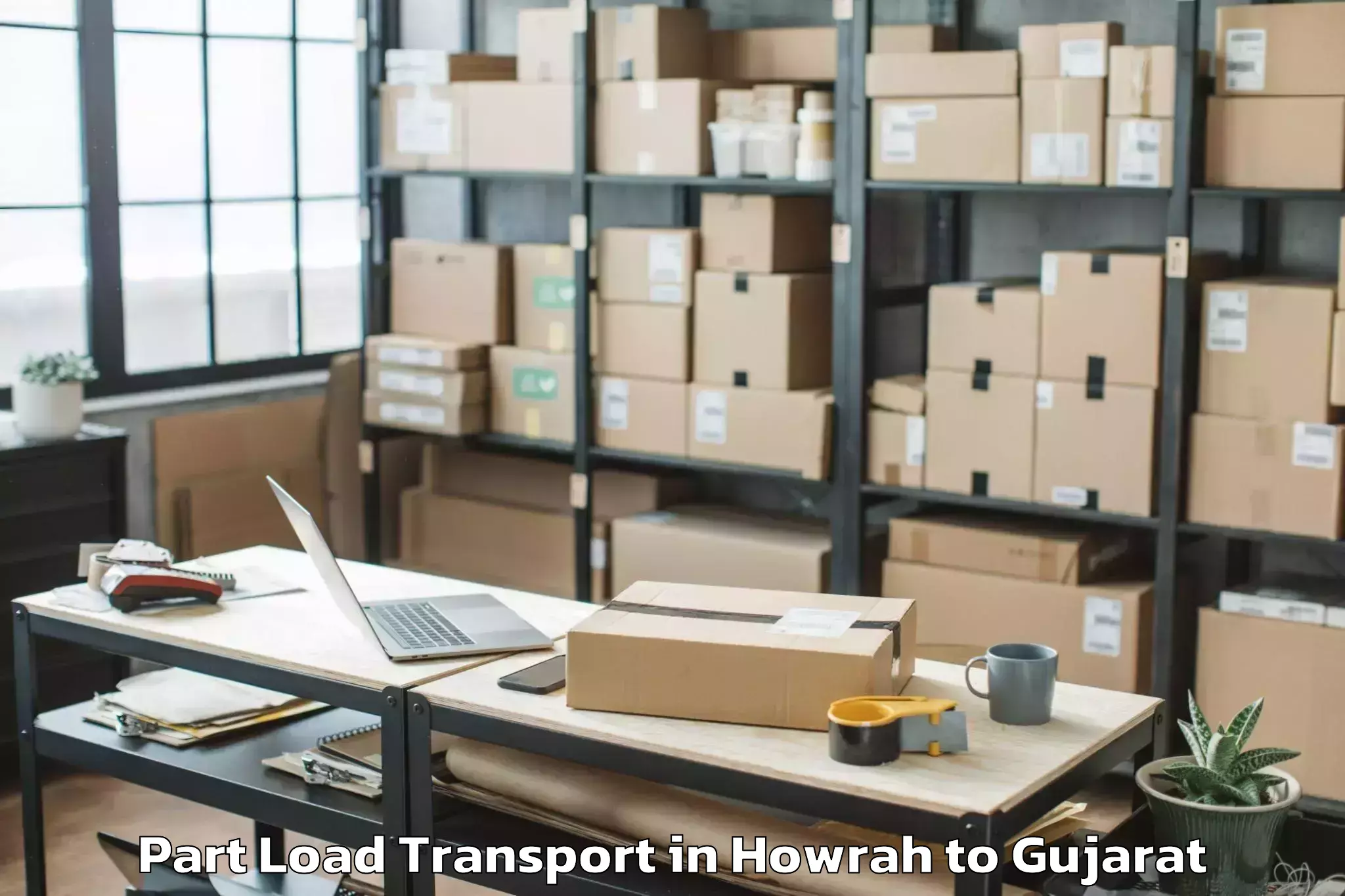 Top Howrah to Amroli Part Load Transport Available